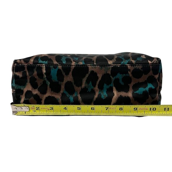 Coach Ocelot Print Tote Teal F25282 Black Teal Brown Shoulder Handbag w Hangtags - Picture 13 of 14